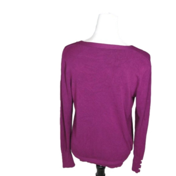 KENNETH Cole Reaction Cranberry V-Neck Lightweight Sweater Size Large - Picture 3 of 4